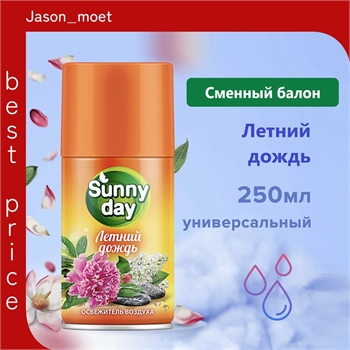 Освежитель воздуха Sunny day 250 мл сменный баллон летний дождь (Санни дей) 5291 - фото 19491