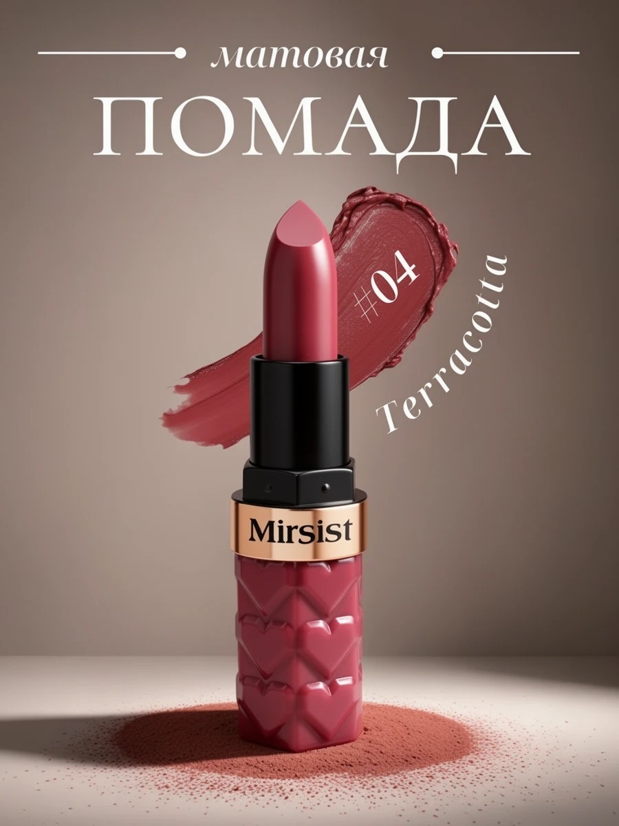 Mirsist матовая шелковистая губная помада, #04 Terracotta 5807