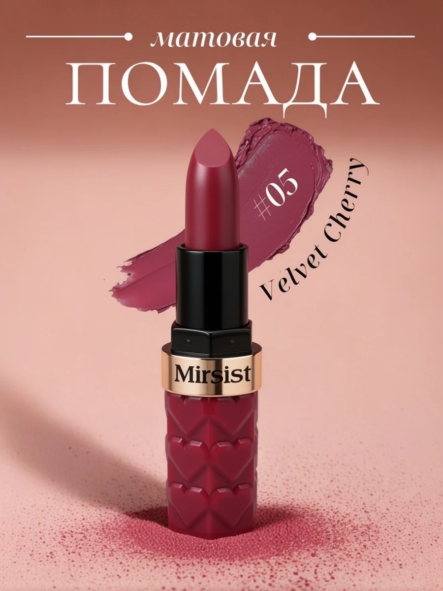Mirsist матовая шелковистая губная помада, #05 Velvet Cherry 5808
