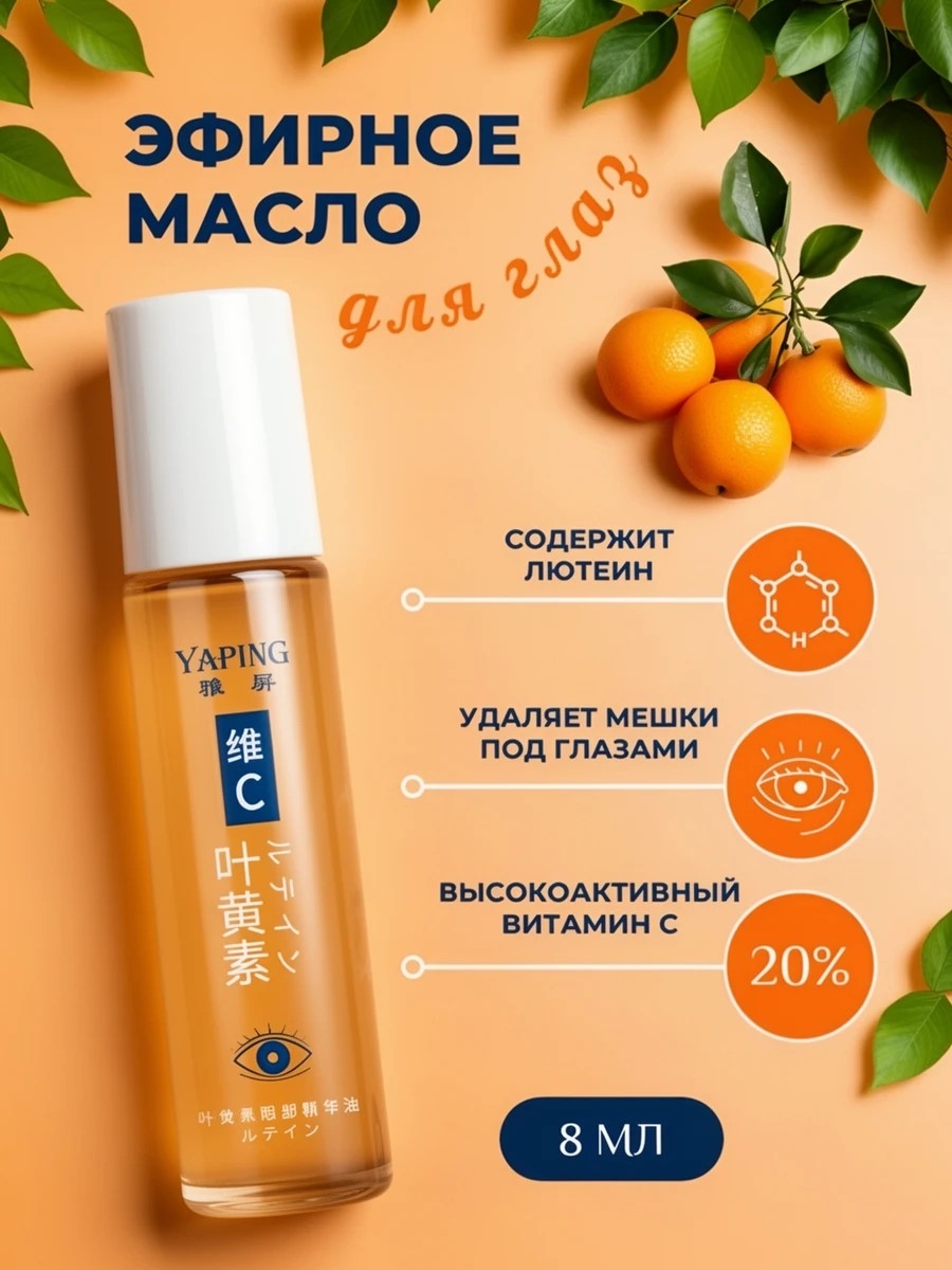 Yaping эссенция для ухода за кожей вокруг глаз, увлажнение, 8 мл 5800