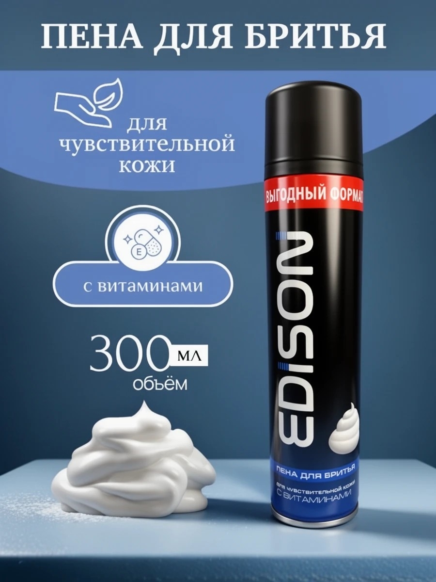 Пена для бритья Edison (Эдисон) 300 мл. Для чувствительной кожи 5263