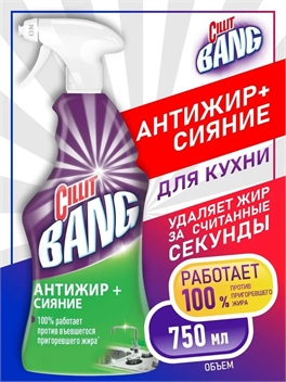 Чистящее средство спрей для уборки кухни против жира Cillit Bang Силит Бенг Антижир, 750 мл 2287